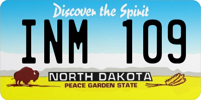 ND license plate INM109