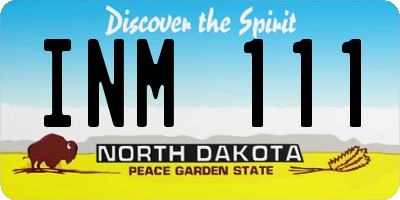 ND license plate INM111