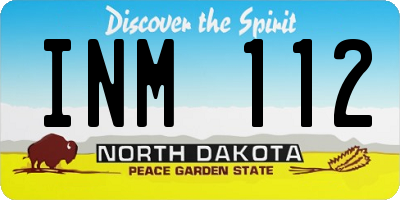 ND license plate INM112