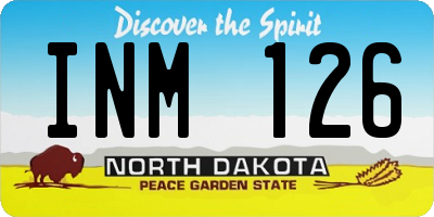 ND license plate INM126