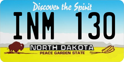 ND license plate INM130