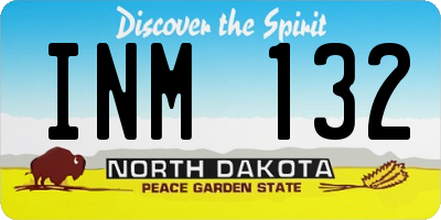 ND license plate INM132