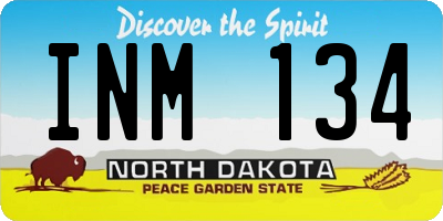 ND license plate INM134