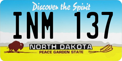 ND license plate INM137