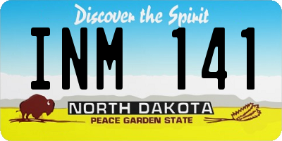 ND license plate INM141