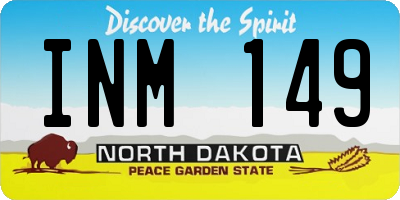 ND license plate INM149
