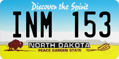 ND license plate INM153
