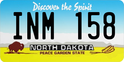 ND license plate INM158