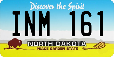 ND license plate INM161