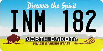 ND license plate INM182