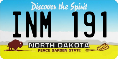ND license plate INM191