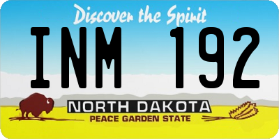 ND license plate INM192