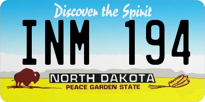 ND license plate INM194