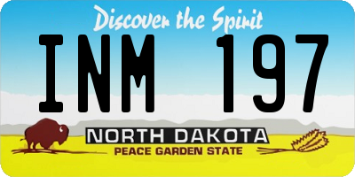 ND license plate INM197