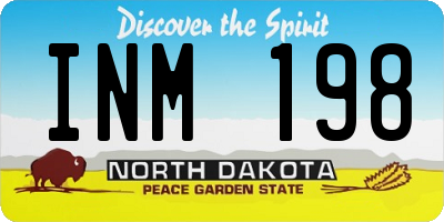ND license plate INM198