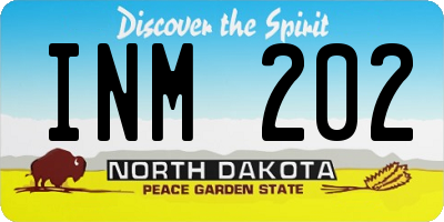 ND license plate INM202
