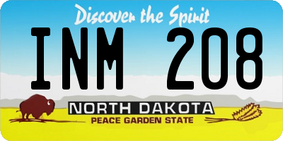 ND license plate INM208