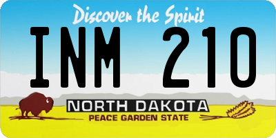 ND license plate INM210