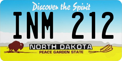 ND license plate INM212