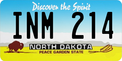 ND license plate INM214
