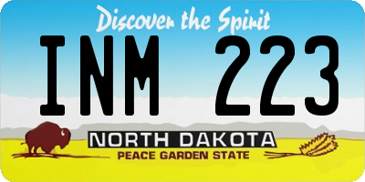 ND license plate INM223