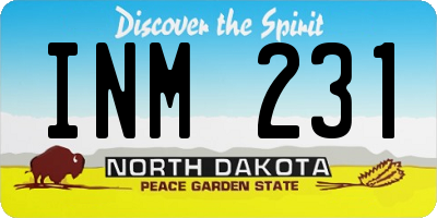 ND license plate INM231