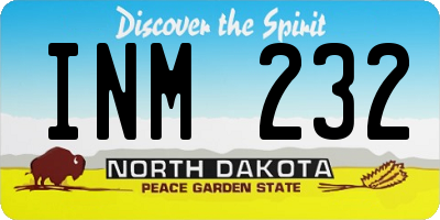 ND license plate INM232