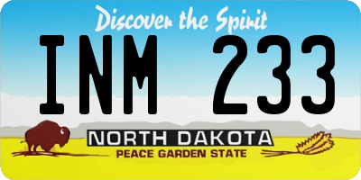 ND license plate INM233