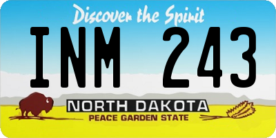ND license plate INM243