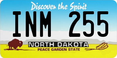ND license plate INM255