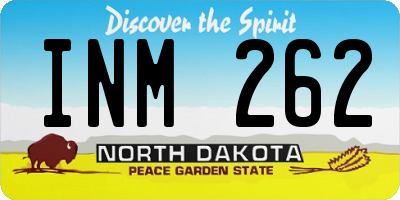 ND license plate INM262