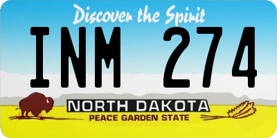 ND license plate INM274