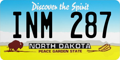 ND license plate INM287