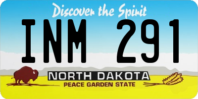 ND license plate INM291