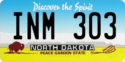ND license plate INM303
