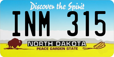 ND license plate INM315