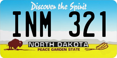 ND license plate INM321