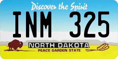 ND license plate INM325
