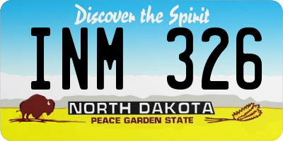 ND license plate INM326