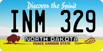 ND license plate INM329