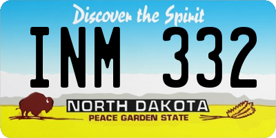 ND license plate INM332