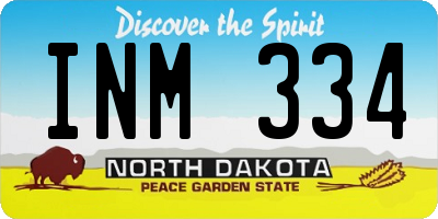 ND license plate INM334