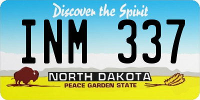 ND license plate INM337