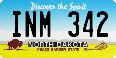 ND license plate INM342