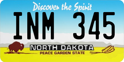 ND license plate INM345