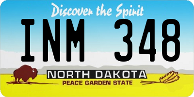 ND license plate INM348