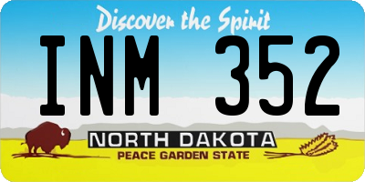 ND license plate INM352