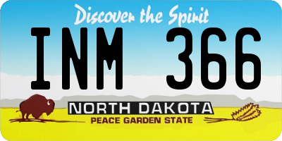ND license plate INM366