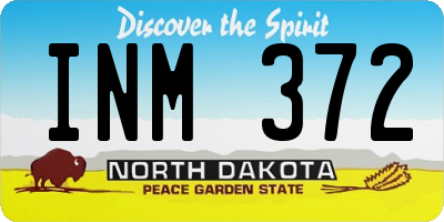 ND license plate INM372