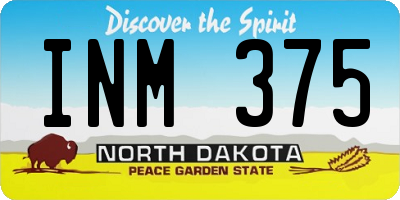 ND license plate INM375